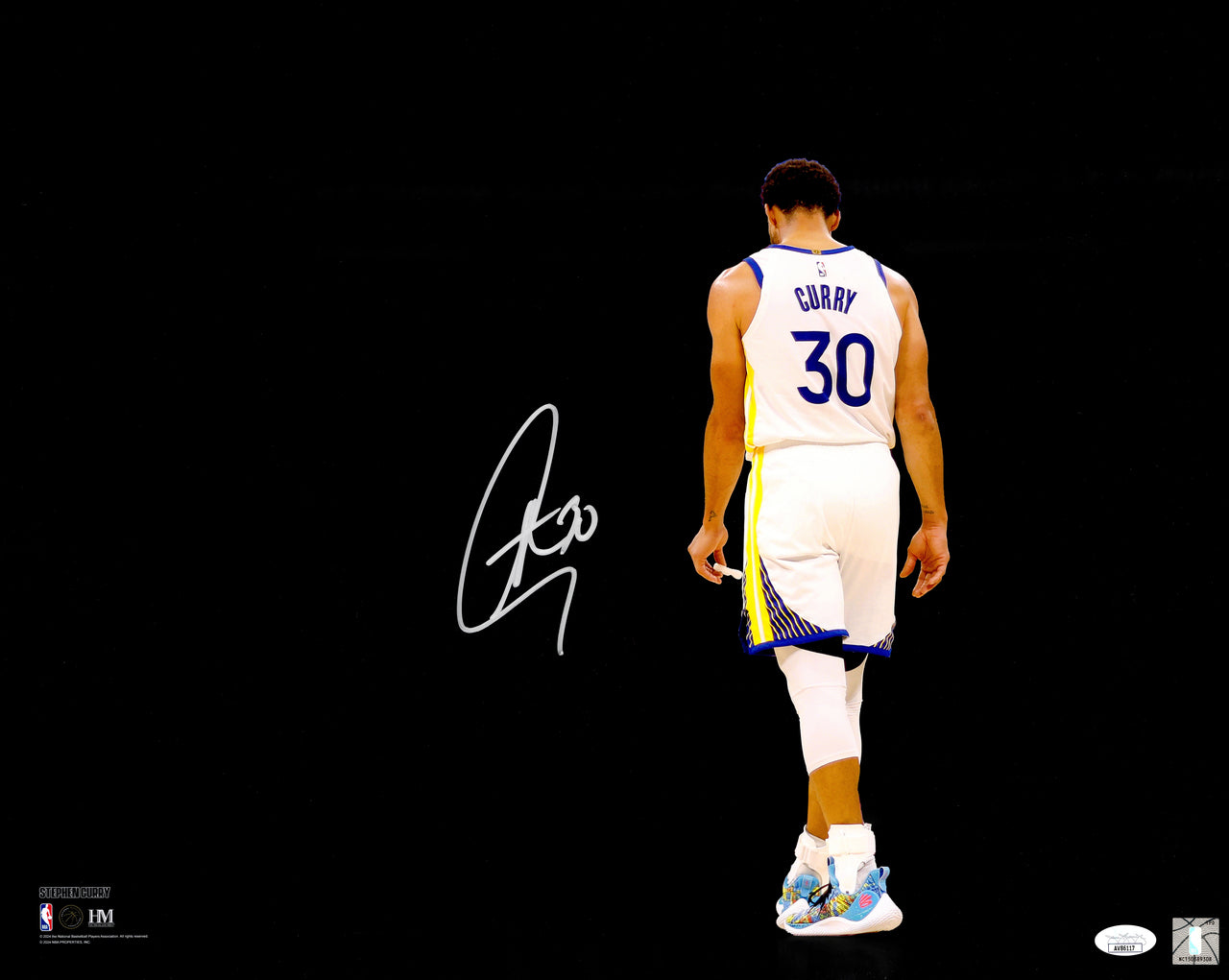 Stephen Curry Autographed 16x20 Photo Golden State Warriors Spotlight JSA Stock #235693