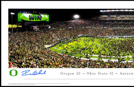 Dillon Gabriel Autographed 13.5x40 Panoramic Photo Oregon Ducks Win vs. Ohio State Beckett BAS Witness Stock #235765