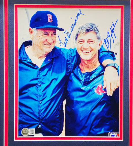 Ted Williams & Carl Yastrzemski Autographed Framed 8x10 Photo Boston Red Sox Beckett BAS #BN16057