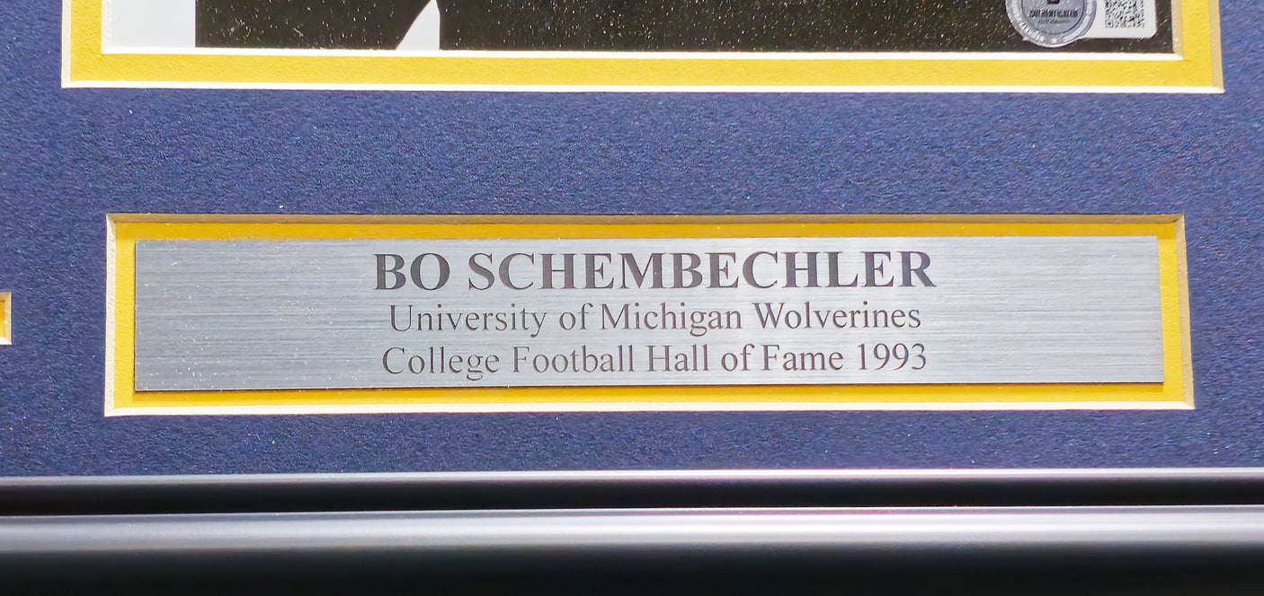 Bo Schembechler Autographed Framed 8x10 Photo Michigan Wolverines Beckett BAS QR #BM37781