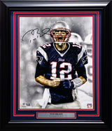 Tom Brady Autographed Framed 16x20 Photo New England Patriots Fanatics Holo #NB38154383