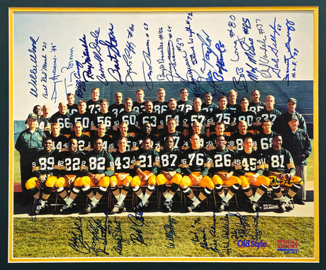 1966 Green Bay Packers Team Signed Autographed Framed 16x20 Photo With 34 Signatures Including Bart Starr Beckett BAS #AD78728