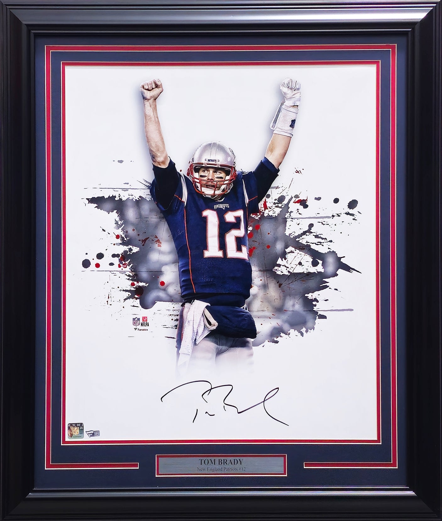 Tom Brady Autographed Framed 16x20 Photo New England Patriots Fanatics Holo #AA0112244