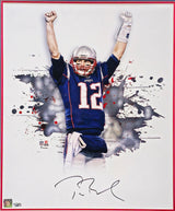 Tom Brady Autographed Framed 16x20 Photo New England Patriots Fanatics Holo #AA0112244