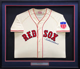 Boston Red Sox Ted Williams Autographed Framed Cream Authentic Mitchell & Ness Jersey UDA Holo #AAK18521