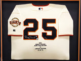 San Francisco Giants Barry Bonds Autographed Framed Cream Russell Stat Jersey BB & #13/73 MLB Holo #MT00562050