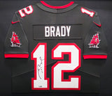 Tampa Bay Buccaneers Tom Brady Autographed Framed Grey Authentic Nike Jersey Fanatics Holo #AA0104682