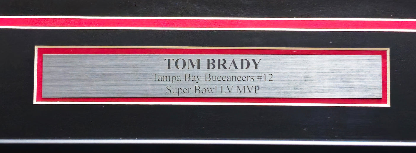 Tampa Bay Buccaneers Tom Brady Autographed Framed Grey Authentic Nike Jersey Fanatics Holo #AA0104682