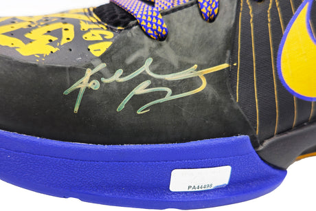 Kobe Bryant Autographed Black & Purple Nike Zoom Kobe IV Finals 'Pop' Shoes Los Angeles Lakers Size 9.5 Panini #PA44498