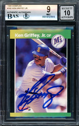 Ken Griffey Jr. Autographed 1989 Donruss Baseball's Best Rookie Card #192 Seattle Mariners BGS 9 Auto Grade Gem Mint 10 Beckett BAS #14727815