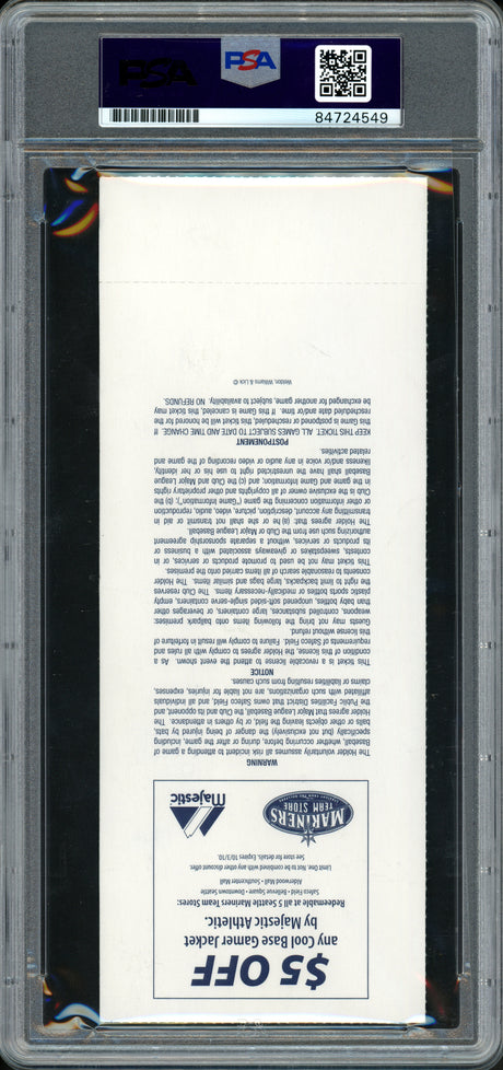 Ken Griffey Jr. & Ichiro Suzuki Autographed April 12, 2010 Opening Day Ticket Seattle Mariners PSA/DNA #84724549