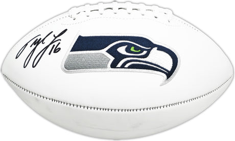 Tyler Lockett Autographed Seattle Seahawks White Logo Football MCS Holo Stock #222026