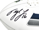 Tyler Lockett Autographed Seattle Seahawks White Logo Football MCS Holo Stock #222026