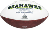 Tyler Lockett Autographed Seattle Seahawks White Logo Football MCS Holo Stock #222026