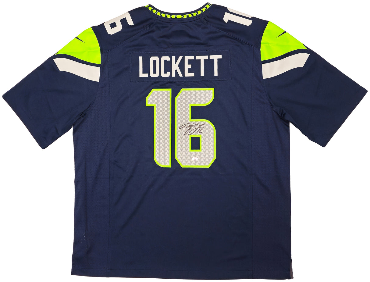 Seattle Seahawks Tyler Lockett Autographed Blue Nike On Field Jersey Size XXL MCS Holo Stock #222039