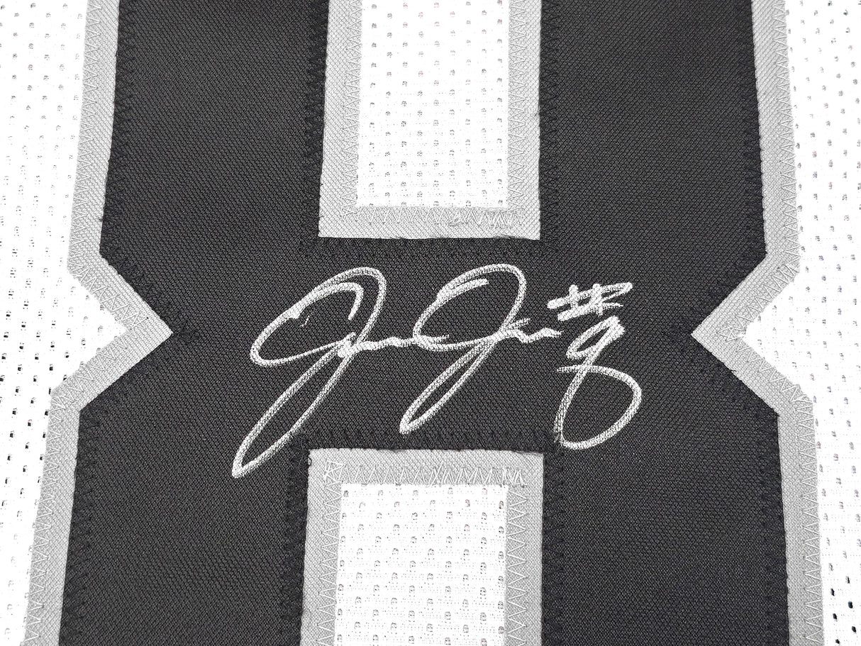 Las Vegas Raiders Josh Jacobs Autographed White Jersey Beckett BAS Witness Stock #222008