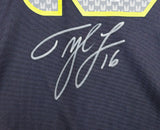 Seattle Seahawks Tyler Lockett Autographed Blue Nike On Field Jersey Size L Large MCS Holo Stock #222045