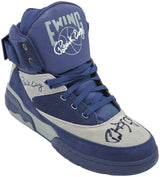 Patrick Ewing Autographed Navy & Grey Ewing Athletics 33 HI OG Right Shoe Georgetown Hoyas Size 14 Beckett BAS Witness Stock #236558