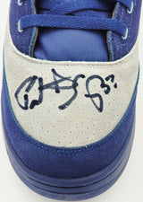 Patrick Ewing Autographed Navy & Grey Ewing Athletics 33 HI OG Right Shoe Georgetown Hoyas Size 14 Beckett BAS Witness Stock #236558