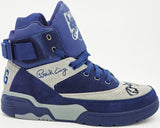 Patrick Ewing Autographed Navy & Grey Ewing Athletics 33 HI OG Right Shoe Georgetown Hoyas Size 14 Beckett BAS Witness Stock #236558