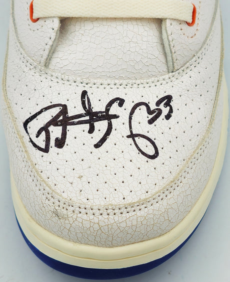 Patrick Ewing Autographed White Ewing Athletics 33 HI Vintage Left Shoe New York Knicks Size 13 W/ Box Beckett BAS Witness Stock #236559