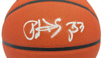 Patrick Ewing Autographed Composite Leather New York Knicks Logo Basketball Beckett BAS Witness Stock #236549