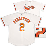 Baltimore Orioles Gunnar Henderson Autographed White Nike Jersey Size XL Beckett BAS Witness Stock #236622