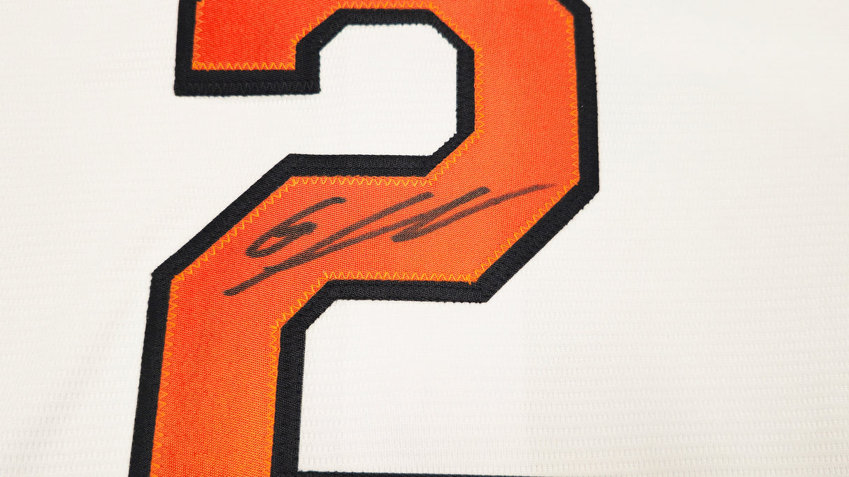 Baltimore Orioles Gunnar Henderson Autographed White Nike Jersey Size XXL Beckett BAS Witness Stock #236623