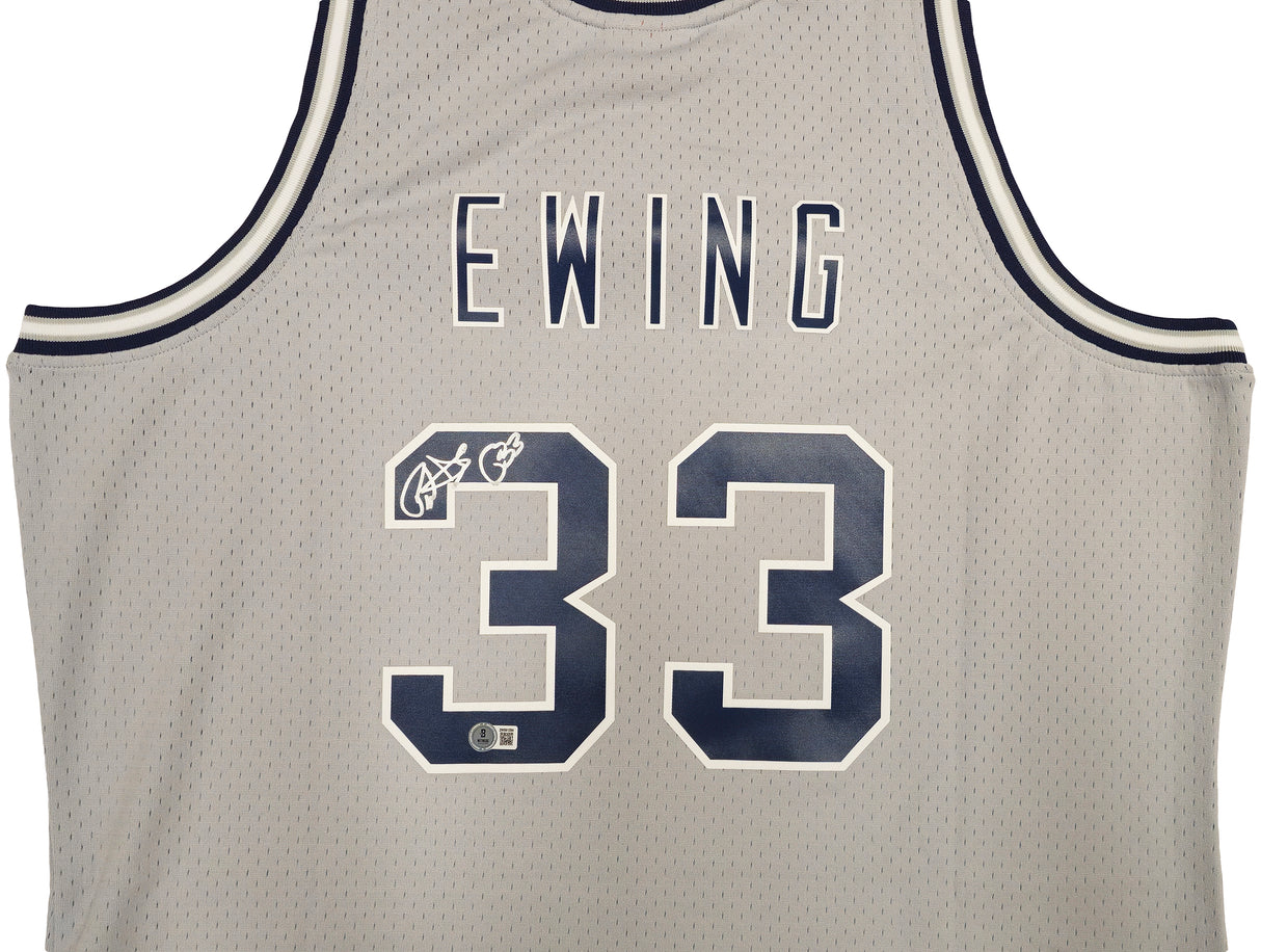 Georgetown Hoyas Patrick Ewing Autographed Grey Authentic Mitchell & Ness 1983-84 College Vault Jersey Size XXL Beckett BAS Witness Stock #236550