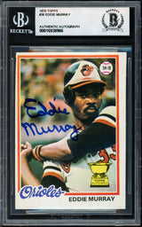 Eddie Murray Autographed 1978 Topps Rookie Card #36 Baltimore Orioles Beckett BAS #16938966