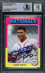 Juan Soto Autographed 2019 Topps Archives Card #119 Washington Nationals Auto Grade Gem Mint 10 Beckett BAS #15773796