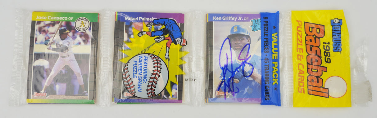 Ken Griffey Jr. Autographed 1989 Donruss Baseball Rookie Card Rack Pack Seattle Mariners Beckett BAS Witness #1W449366