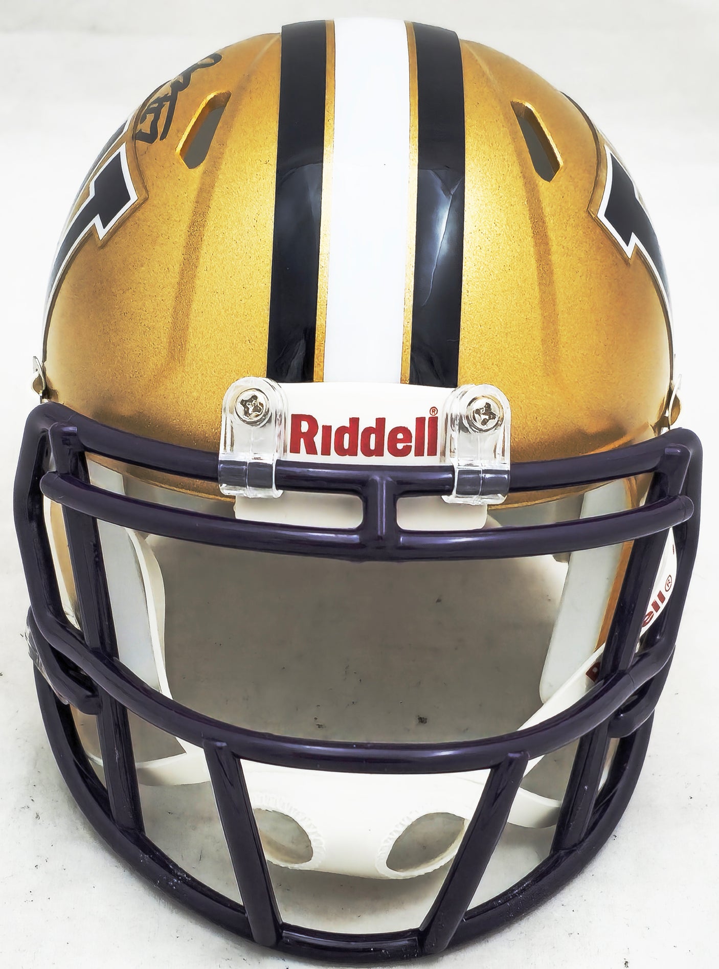 Dillon Johnson Autographed Washington Huskies Gold Speed Mini Helmet MCS Holo Stock #222073