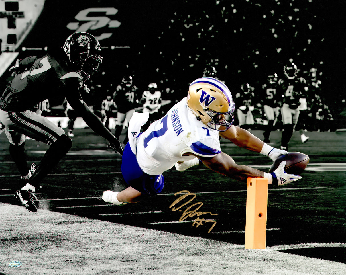 Dillon Johnson Autographed 16x20 Photo Washington Huskies vs. USC Spotlight MCS Holo Stock #222075