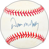 Dave McNally Autographed Official NL Baseball Baltimore Orioles Beckett BAS #BK44420