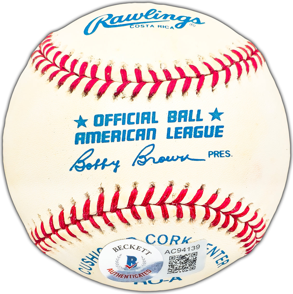 Mickey Mantle Autographed Official AL Baseball New York Yankees Beckett BAS #AC94139