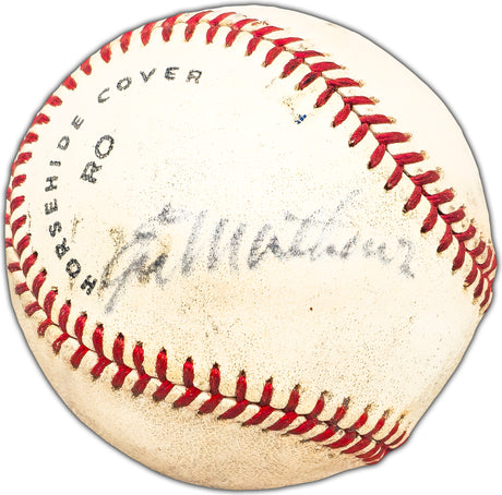 Hank Aaron & Eddie Mathews Autographed Official Rawlings Southern League Baseball Milwaukee Braves Vintage Signature Beckett BAS #AC94126