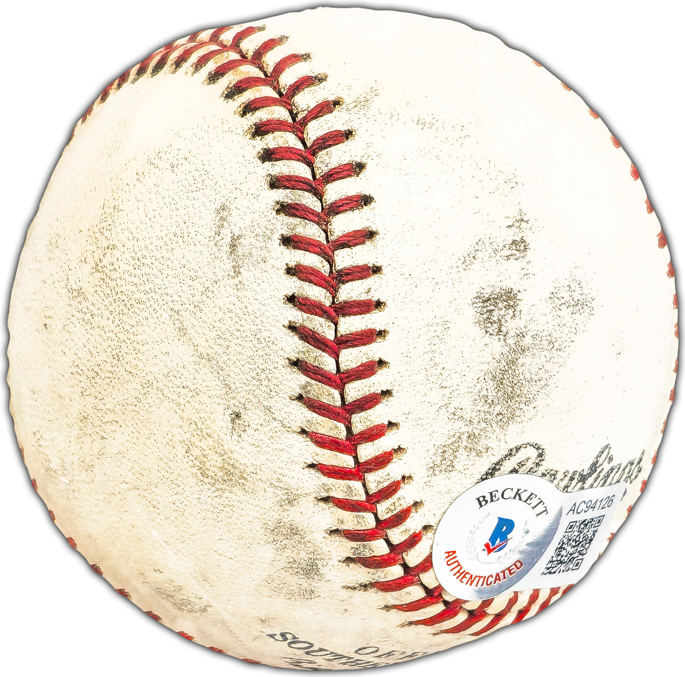 Hank Aaron & Eddie Mathews Autographed Official Rawlings Southern League Baseball Milwaukee Braves Vintage Signature Beckett BAS #AC94126