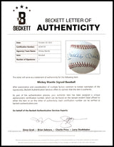 Mickey Mantle Autographed Official AL Baseball New York Yankees Beckett BAS #AC94139