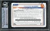 Francisco Alvarez Autographed 2021 Bowman Draft Rookie Card #BD-112 New York Mets Full Name Beckett BAS Stock #210493