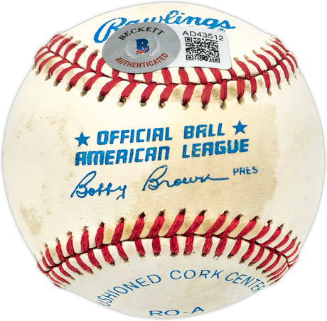 Mickey Mantle Autographed Official AL Baseball New York Yankees Beckett BAS #AD43512