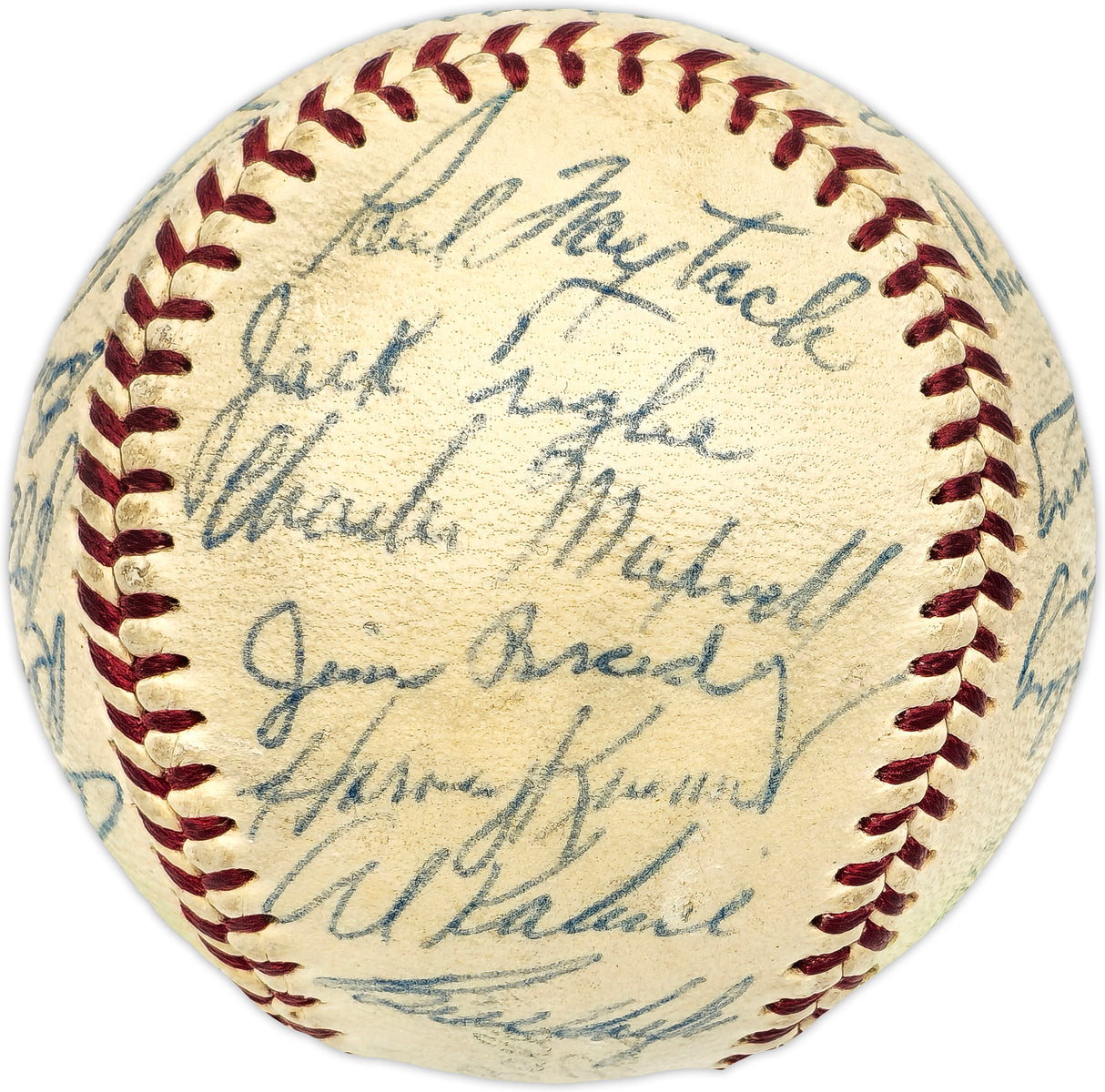 1955 Detroit Tigers Team Signed Autographed Official Harridge AL Baseball With 30 Signatures Including Al Kaline Beckett BAS #AD43528