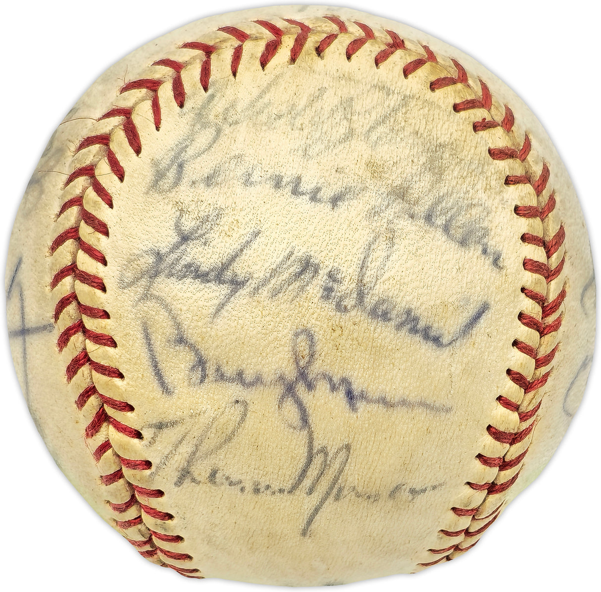 1972 New York Yankees Team Signed Autographed Official League Baseball With 20 Signatures Including Thurman Munson Beckett BAS #AD43529