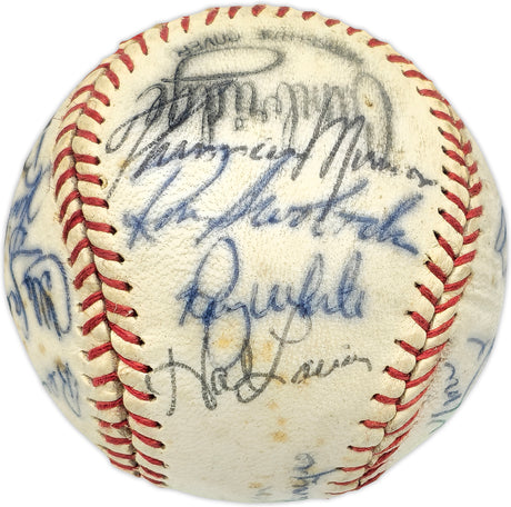 1972 New York Yankees Team Signed Autographed Official League Baseball With 19 Signatures Including Thurman Munson Beckett BAS #AD43531