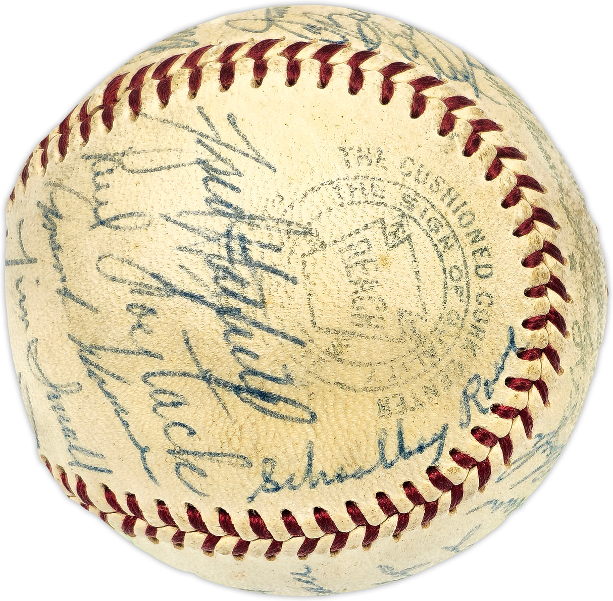 1955 Detroit Tigers Team Signed Autographed Official Harridge AL Baseball With 30 Signatures Including Al Kaline Beckett BAS #AD43533