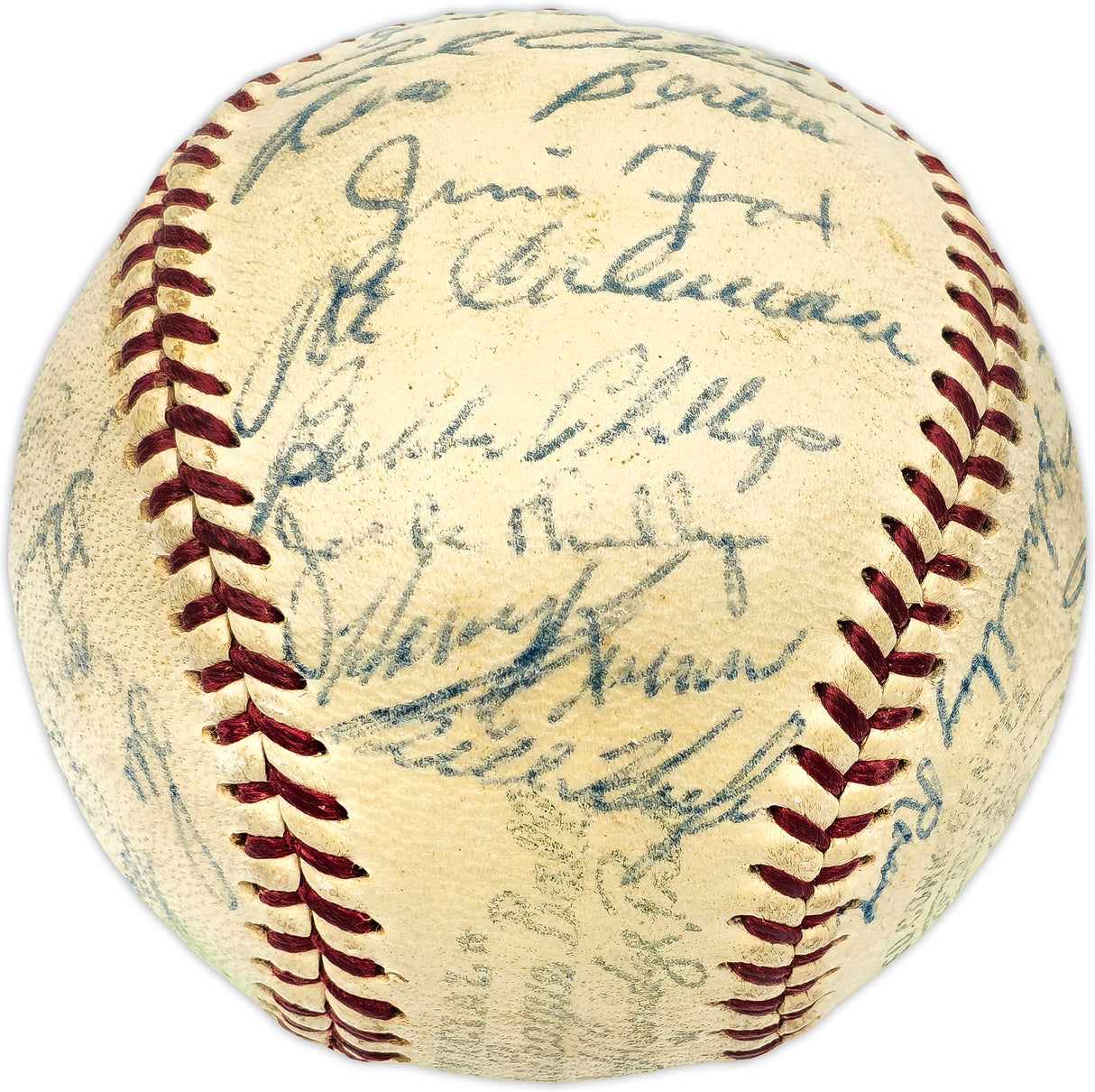 1955 Detroit Tigers Team Signed Autographed Official Harridge AL Baseball With 30 Signatures Including Al Kaline Beckett BAS #AD43533