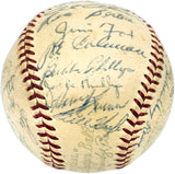 1955 Detroit Tigers Team Signed Autographed Official Harridge AL Baseball With 30 Signatures Including Al Kaline Beckett BAS #AD43533