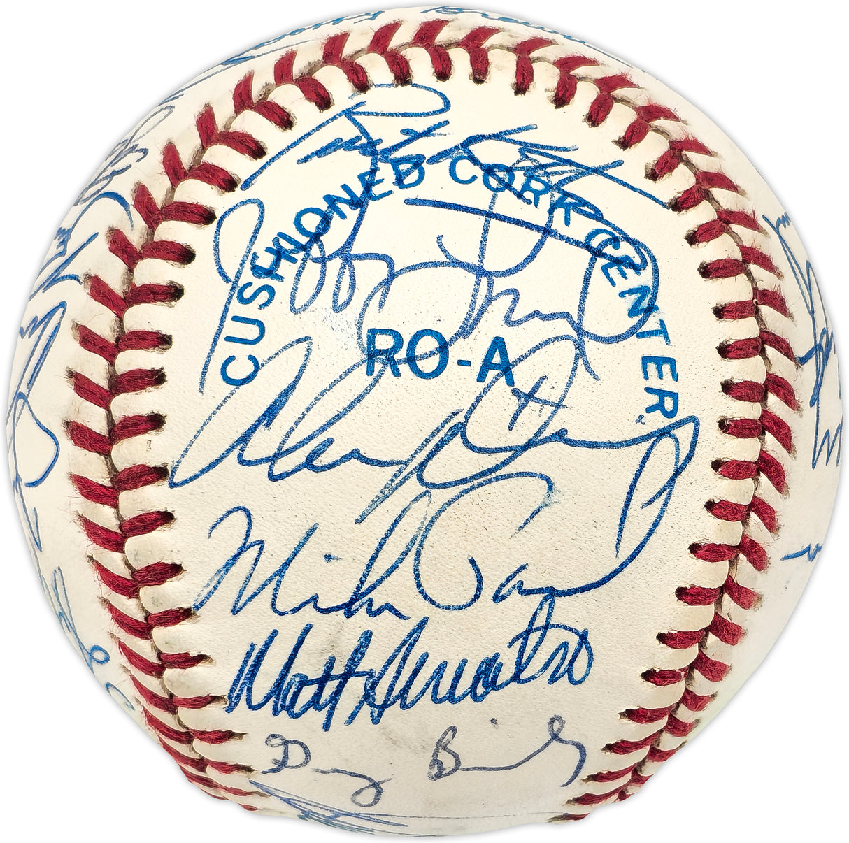 1990 Seattle Mariners Team Signed Autographed Official AL Baseball With 28 Signatures Including Ken Griffey Jr. & Edgar Martinez Beckett BAS #AD43519