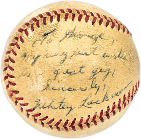 Ted Williams Autographed Official Harridge AL Baseball Boston Red Sox With Billy Goodman & Whitey Lockman Beckett BAS #AD43520