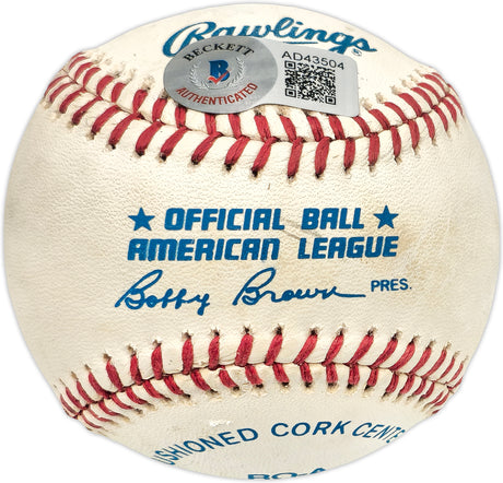 Mickey Mantle Autographed Official AL Baseball New York Yankees Beckett BAS #AD43504